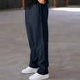 thumbnail image 5 of Dresfit Baggy Pants Men Wide Leg Sweatpants Straight Leg Drawstring Work Pant 2026 Summer Solid Open Bottom Lightweight Travel Sweat Pants Navy XL, 5 of 5