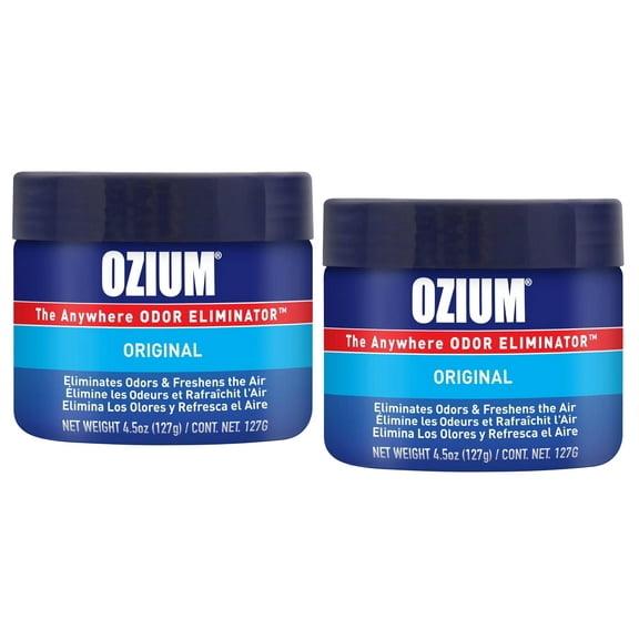 Ozium Air Sanitizer 4.5 oz Gel: Odor Eliminator for Strong Odor, Car Air Freshener, Original, 2 Packs