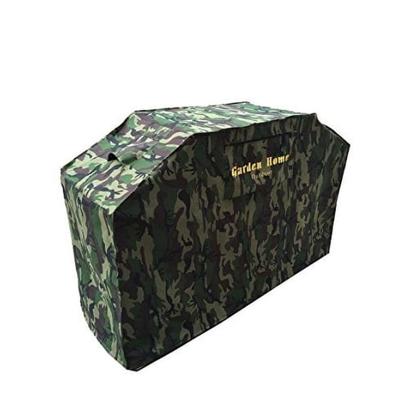 Grill Cover - garden home Up to 58" Wide, Water Resistant, Air Vents, Padded Handles, Elastic hem cord - Heavy Duty burner gas BBQ grill Cover Camo