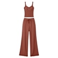 thumbnail image 5 of 2 Piece Sets for Women Plus Size Going out Solid Color Lace Cami Trousers Set, 5 of 6