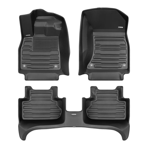 TuxMat - For Audi Q5 2018-2024 Models - Custom Car Mats - Maximum Coverage, All Weather, Laser Measured - This Full Set Includes 1st and 2nd Rows