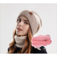 thumbnail image 3 of Gorro grueso y cálido de invierno más conjunto de dos piezas de bufanda de vellón, 3 of 3