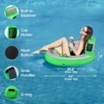 thumbnail image 4 of Bouée de Rivière (Cercle de 3,6 Pieds) Anneau Flottant Rond Vert Hamac Gonflable pour l'Eau Flotteurs de Rivière Robustes Radeau de Lac pour Adultes Bronzage Chaise Longue de Piscine Flotteur Île Plateforme Tapis pour Fête, 4 of 6