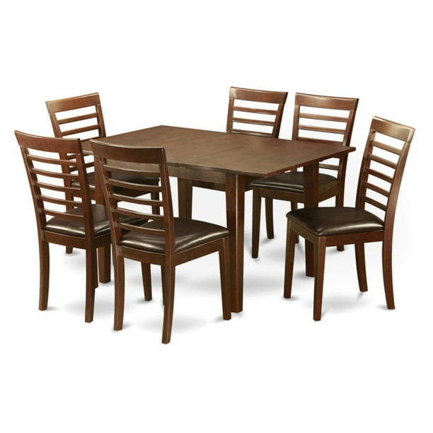 East West Furniture Milan 7 Piece Small, 7 Foot Dining Table