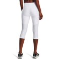 thumbnail image 2 of Under Armour Womens HeatGear Team 3/4 Leggings White Medium, 2 of 3