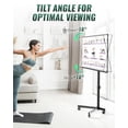 thumbnail image 6 of Mobile Rolling TV Stand on Wheels for 23-75 Inch Flat Screen TVs, Adjustable Height and Tilt Portable TV Cart with 88lbs Capacity and 400x400mm VESA Compatibility, Black, 6 of 8