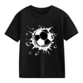 thumbnail image 4 of hengsof Boys' Short Sleeve Soccer T-Shirt Breathable Quick Dry Children's Sports Top Casual Loose Round Neck Shirt for Ages 2-13, 4 of 7