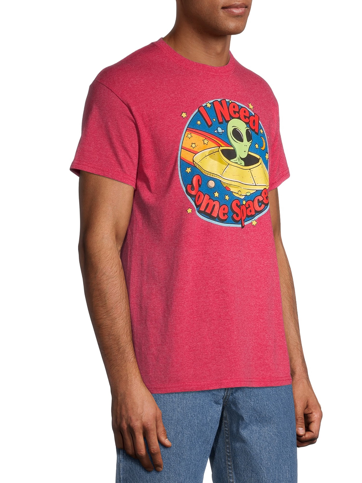 Humor Alien I Need Space Men's and Big Men's Graphic T-Shirt