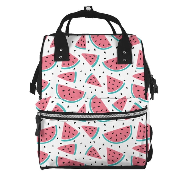 Easygdp Watermelon para Bolsa de Bebé de Gran Capacidad con Múltiples Bolsillos, Bolsa de Pañales para Padres, Bolsa de Viaje Organizada y Elegante