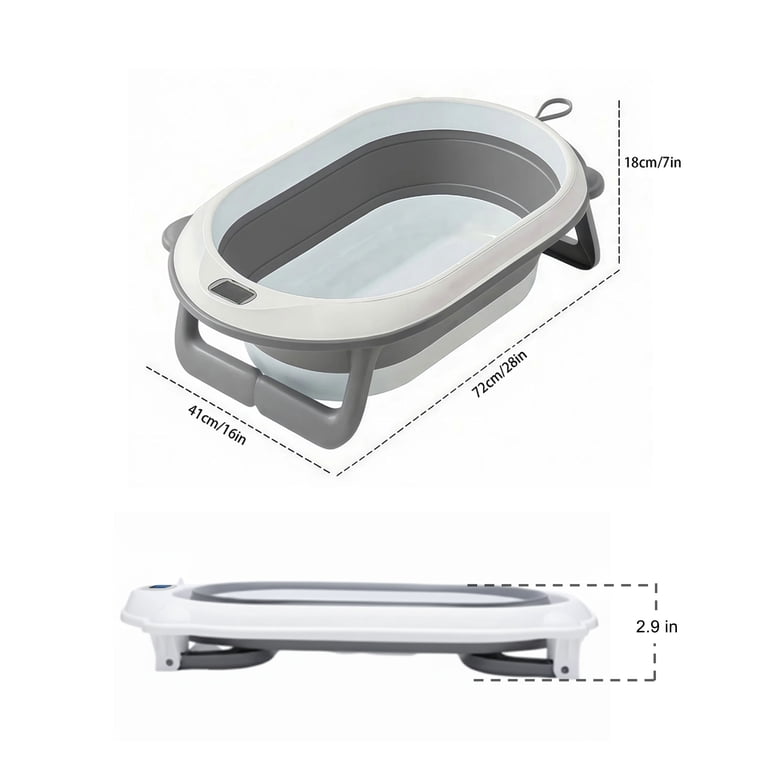 Oioane Collapsible Baby Bath Tub with Thermometer photo 6