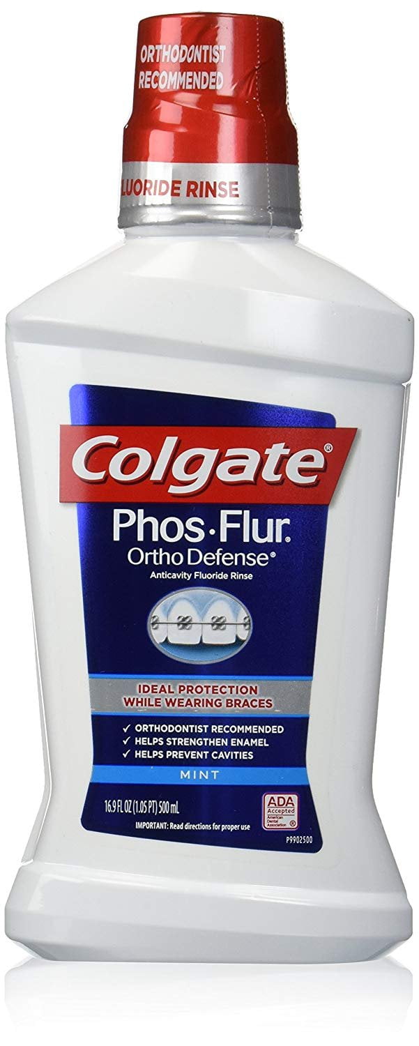 Colgate Phos Flur Ortho Defense Anti Cavity Flouride Rinse Mint 16 Oz