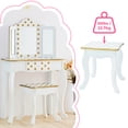 thumbnail image 4 of Teamson Kids Vanity Set Wooden Table With Mirror & Stool Gold, 4 of 10