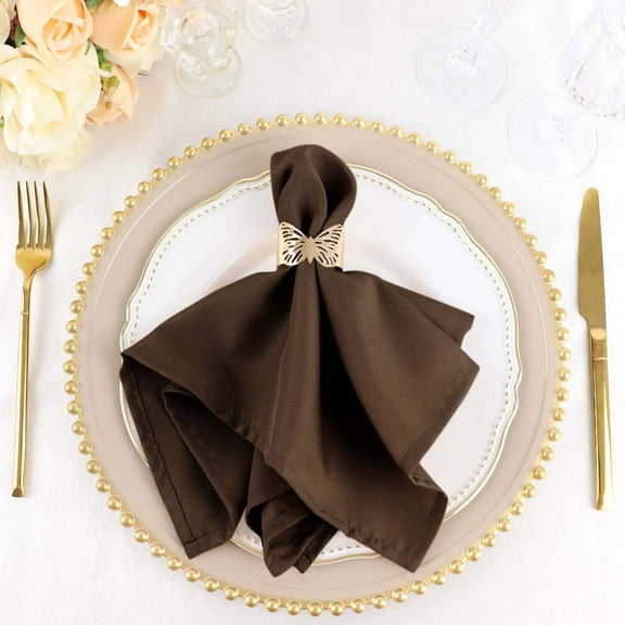Efavormart Pack of 25 CHOCOLATE Premium 17" x 17" Washable Polyester Napkins Great for Wedding Party Restaurant Dinner Parties