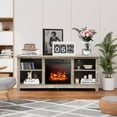thumbnail image 4 of Gymax 58'' 2-Tier Fireplace TV Stand W/18'' 1400W Electric Fireplace 65'' Grey, 4 of 10