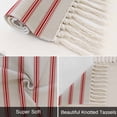 thumbnail image 6 of Red Striped Kitchen Runner Rug 2'x4', Red White Stripes Farmhouse Washable Rug with Tassels, Non Slip Woven Cotton Bathroom Rugs Hallway Carpet for Foyer Bedroom Entry Back Door Decor, 6 of 9