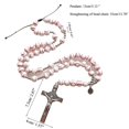 thumbnail image 2 of Religion Christian Round Acrylic Bead Rosary Necklace for Women Men Jesus Cross Pendant Long Chain Fashion Jewelry Gift, 2 of 4