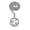 Silver-Tone, variant on Stone Stud Encircled U Pendant with 3mm Cuban Chain Necklace, Silver-Tone, 24"