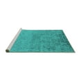 thumbnail image 2 of Ahgly Company Machine Washable Indoor Rectangle Oriental Turquoise Blue Industrial Area Rugs, 8' x 10', 2 of 4