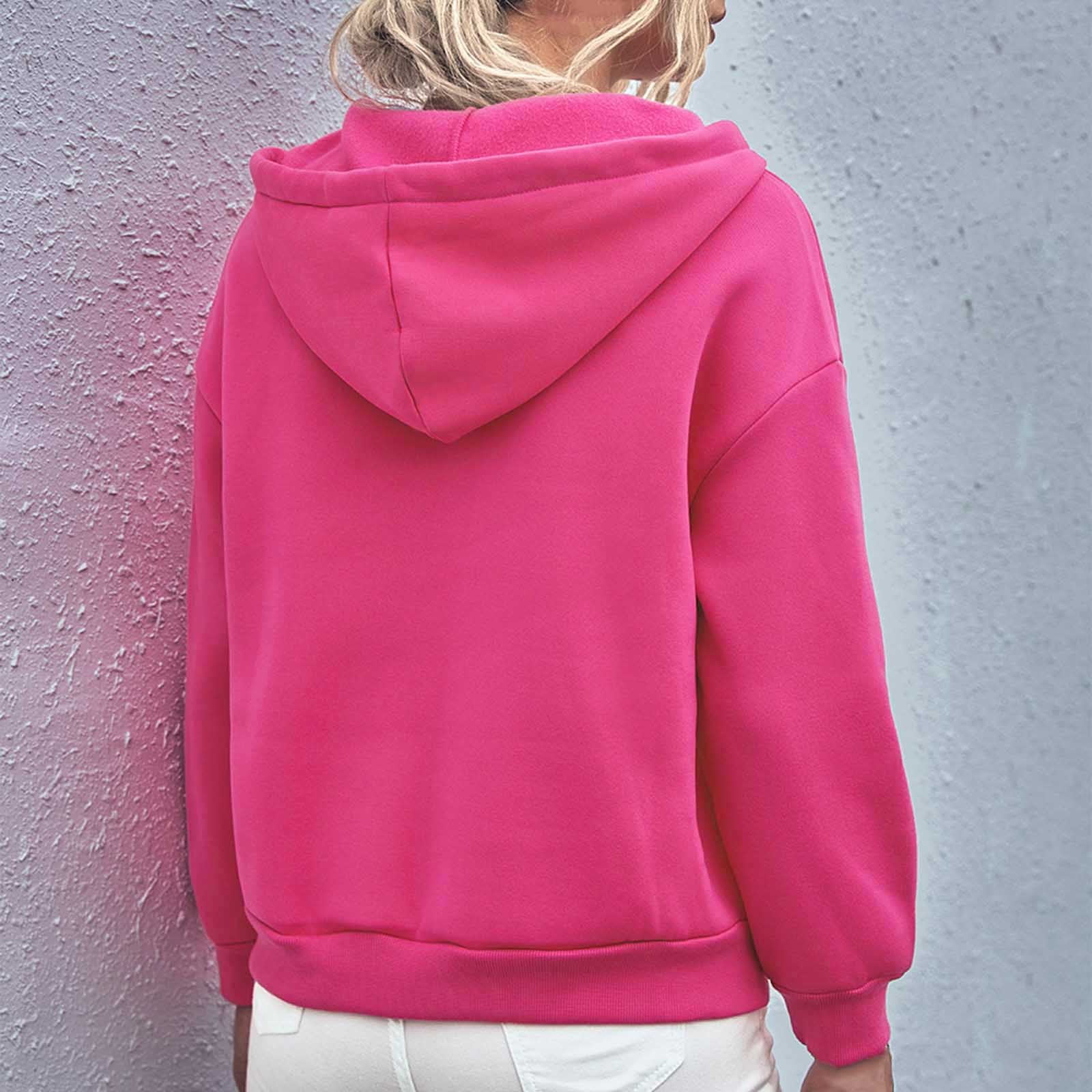 Styli Longline Oversized Hoodie with Kangaroo Pocket For Women (Pink, XL)