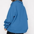 thumbnail image 3 of Women Sweatshirts Zip Turndown Collar Loose Casual Tops Clothes, 3 of 11