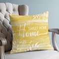 thumbnail image 4 of Pillow Covers 18x18 Set of 2, Vintage Mustard Yellow Throw Pillow Covers Decorative Couch Cushion Cover, Farmhouse Florals Leaf Coastal Sweet Home Microfiber Soft Pillowcases for Bedroom Living Room, 4 of 9