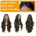 thumbnail image 6 of 13x6 1b/27 Highlight Ombre Balayage Lace Front Wigs Human Hair Black and Blonde Body Wave Lace Frontal Wig Pre Plucked with Baby Hair for Women HD Transparent 180% Density, 6 of 11