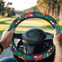 ZUXONGSY Flower Golf Cart Steering Wheel Covers Club Car Steering Wheel Cover Non-Slip Interior Decor Steering Wheel Accessories Universal Steering Wheel Cover for Club Car Golf Cart