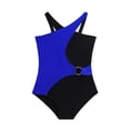 thumbnail image 3 of GYRATEDREAM Girl's One Piece Color Block Swimsuit Cute Cut Out Monokini Swimsuit Kids Bathing Suit Swimwear, 5-6 Years, 3 of 4