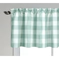 thumbnail image 3 of Rdsfhsp Buffalo Check Plaid Window Valances for Kitchen 54" x 18", Farmhouse Check Plaid Window Treatment Rod Pocket Valances for Kitchen Living Room Windows (Grass Green and White, 1 Pack), 3 of 5