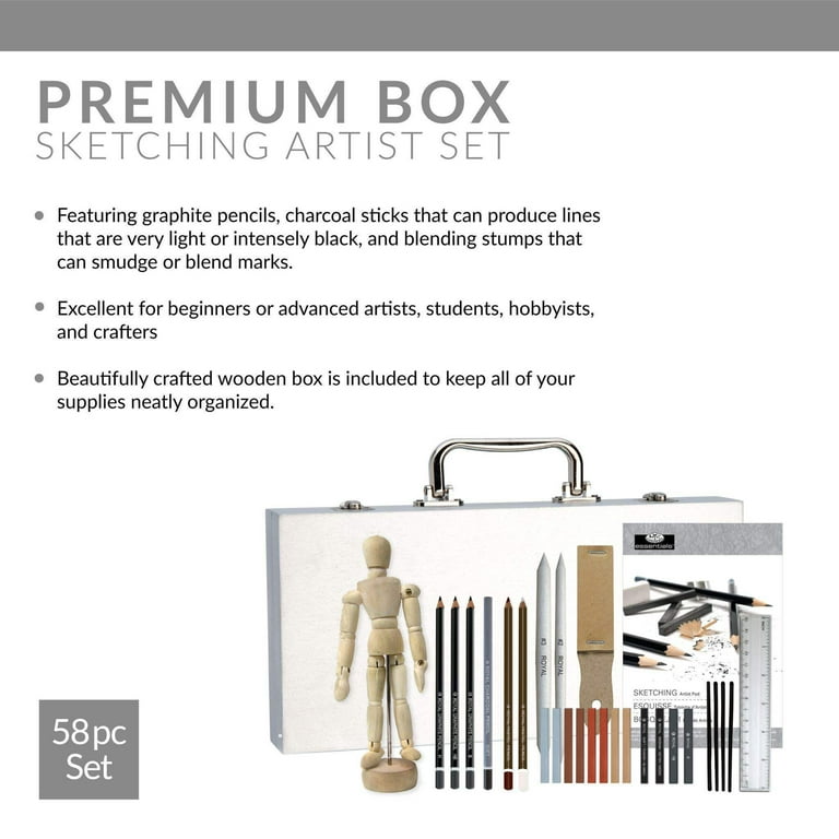 Royal & Langnickel Essentials™ 58pc Sketching Travel Art Set