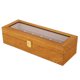 thumbnail image 5 of Caja expositora de relojes de madera con 6 rejillas, caja de almacenamiento transparente para relojes con ventana, 5 of 5