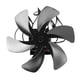 thumbnail image 3 of Ventilador para estufa de leña con alimentación por calor, 6 aspas, para colgar, silencioso, con tubo de humos, ecológico, para montaje en pared, color negro, 3 of 10