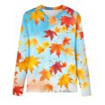 thumbnail image 4 of Women's Plus Size Long Sleeve T Shirt Maple Leaf Graphic Athletic Crewneck Fall Tops Quick Dry Loose Sweatshirt (XXL, Blue), 4 of 4