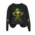 thumbnail image 3 of Saint Patricks Day Outfit Women Shamrock Print Shirt Cute Crewneck Sweatshirt Long Sleeve Pullover Tops Green Sweatshirt Women, 3 of 4