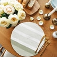 thumbnail image 2 of Sage Green Stripe Round 13 Inch Placemats Set of 6, Modern Rustic Horizontal Green Striped HeatResistant Non Slip Place Mats for Dining Table, Wipeable Braided Kitchen Table Mats for Housewarming, 2 of 9