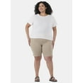 thumbnail image 2 of JMS Just My Size by Hanes Women's Plus Size Pull On Shorts with Pockets, Single and 2-Pack, 9” Inseam, Sizes 0X-4X, 2 of 5