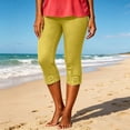 thumbnail image 4 of Noric Women's Capri Pants with Pockets Lace Hem Cropped Leggings Skinny Stretch Casual Summer Workout Yoga Pants, 4 of 4