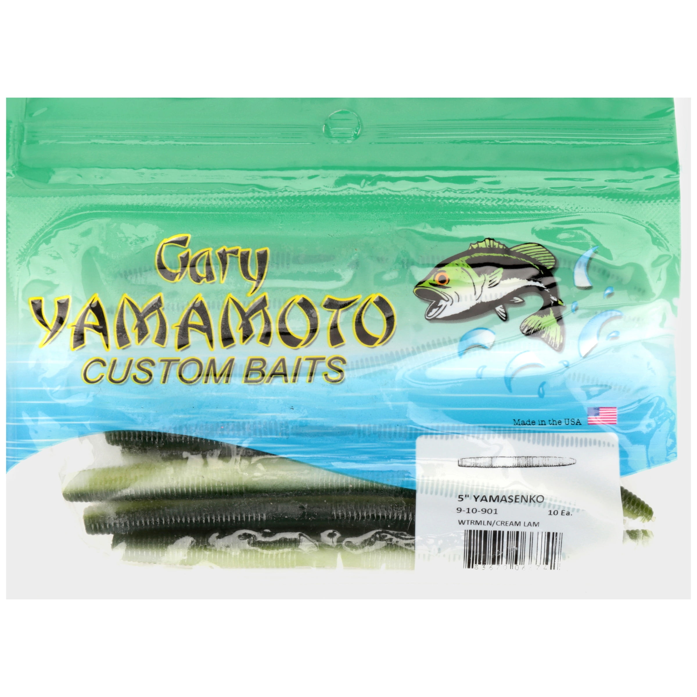 Gary Yamamoto Custom Baits 5 Senko Worm, Watermelon/Cream, 10