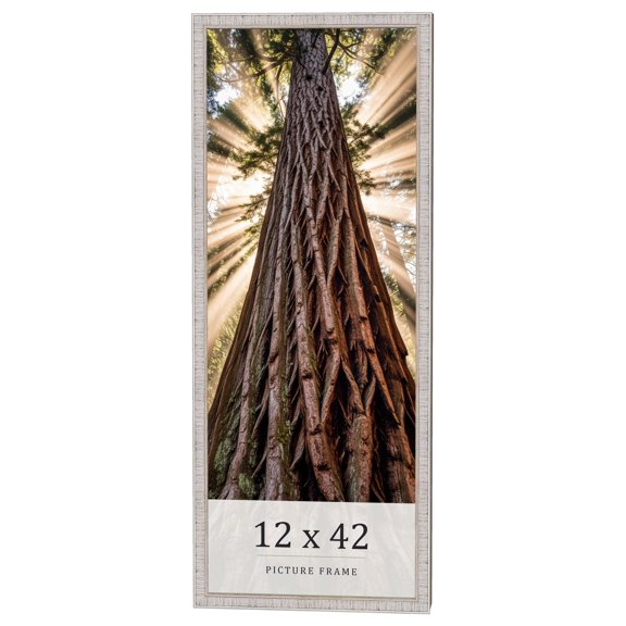12x42 Frame White Real Wood Picture Frame Width 0.75 inches | Interior Frame Depth 0.5 inches |