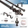 thumbnail image 3 of Urbanest Portia Manhattan 1" 5/8" Double Drapery Curtain Window Rod Set - 48" to 84", Bronze, 3 of 6
