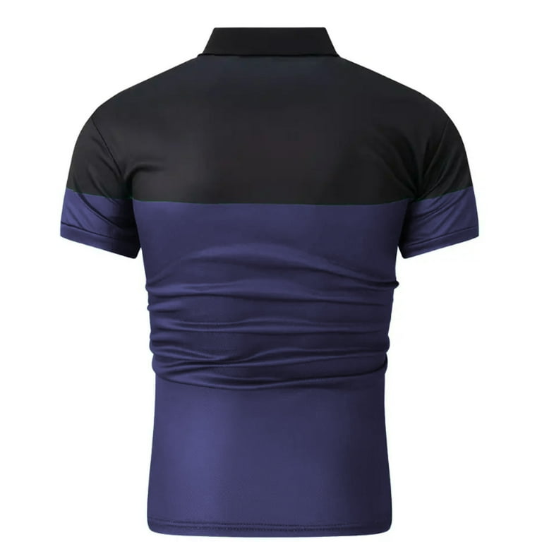 ZCFZJW Mens Polo Shirts Trendy Color Block Print Summer