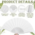 thumbnail image 5 of 120 Pcs Wedding Folding Hand Fans Bulk Silk Fabric Chinese Handheld Foldable Clack Fans with Plastic Ribs for Party, Wedding Gifts, Line Dancing, Home Decorative (White), 5 of 12