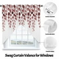 thumbnail image 3 of Abstract Swag Curtain Valance for Windows, Country Red Eucalyptus Leaf Flora Plant Window Treatments Short Swag Topper for Kitchen Windows Bathroom Bedroom, 36"x36", 3 of 8