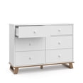thumbnail image 4 of Stork Craft USA 6-Drawer Engineered Wood Double Dresser in White/Driftwood, 4 of 7