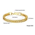 thumbnail image 6 of HOOUN Choose Hip-hop Women Men Jewelry Figaro Box Curb Chain Bracelet Stainless Steel-Gold, 6 of 7