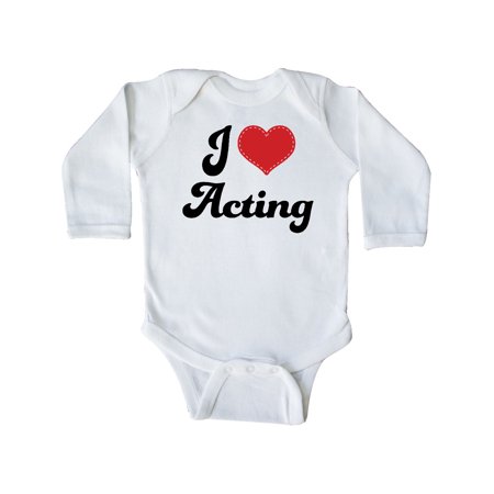

Inktastic Actor Gift I Love Acting Gift Baby Girl Long Sleeve Bodysuit