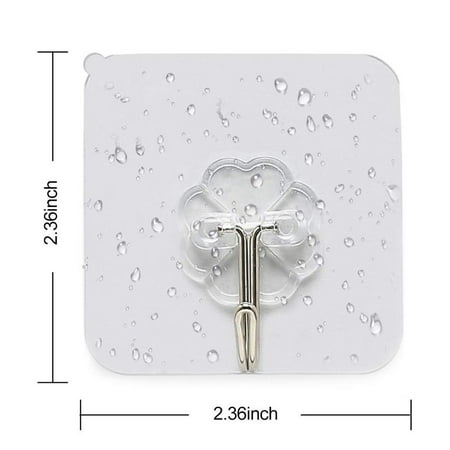 

Yannee Strong Sticky Nail-free Hook Transparent Wall Hanging Waterproof Hooks for Kitchen Bathroom 30 Pcs