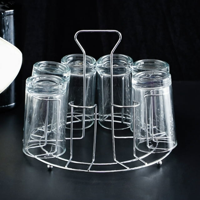 HOZADOIE Étagère de Rangement Rangement et Organisation Support de Tasse Goutte à Goutte en Acier Inoxydable Support Commercial Mode Rangement de Tasse en Verre Étagère Suspendue Inversée Étagère de Rangement Portative pour Bureau Table Basse