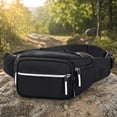 thumbnail image 4 of Men Multifunctional Waist Pack, Crossbody Belt Bag With Multiple Zipper Pockets For Travel Running Hiking Outdoor Sports, Lightweight Chest Sling Storage Bag For Daily Carry Essentials(Black), 4 of 6