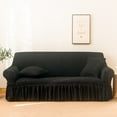 thumbnail image 2 of 2024 1 Piece Sofa Slipcover with Pleated Ruffled Skirt Washable High Stretch Durable Furniture Protector 3 Seater Pine Green, 2 of 13